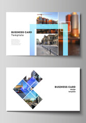 Wall Mural - the minimalistic abstract vector illustration of the editable layout of two creative business cards 
