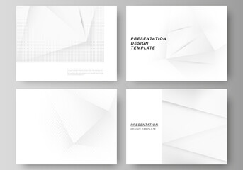 Poster - Vector layout of the presentation slides design business templates, multipurpose template for presentation brochure, brochure cover. Halftone effect decoration with dots. Dotted pop art pattern.