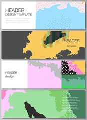 Poster - Vector layout of headers, banner design templates for website footer design, horizontal flyer design, website header. Japanese pattern template. Landscape background decoration in Asian style.