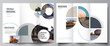 Vector layouts of covers design template for trifold brochure, flyer layout, book design, brochure cover, advertising. Background with abstract circle round banner. Corporate business concept template