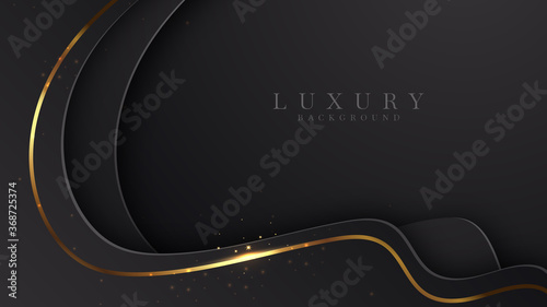 Fotografía Modern luxury background vector overlap layer on dark and shadow black space with abstract style for design