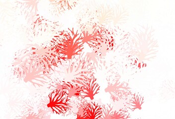  Light Red vector elegant template with leaves.