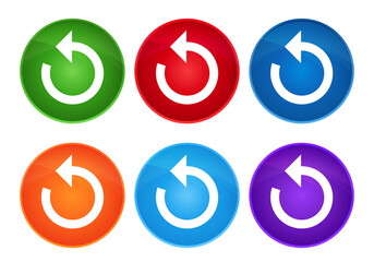 Wall Mural - Refresh arrow icon super round button set glass design