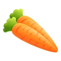 Poster - Farm carrots icon. Cartoon of farm carrots vector icon for web design isolated on white background