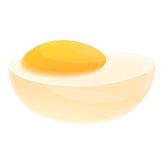 Poster - Farm boiled egg icon. Cartoon of farm boiled egg vector icon for web design isolated on white background