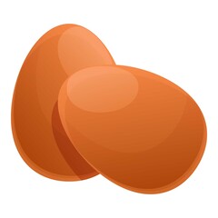 Poster - Farm eggs icon. Cartoon of farm eggs vector icon for web design isolated on white background