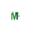 Letter M logo design frog footprints concept