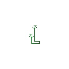 Letter L Logo Design Frog Footprints Concept
