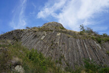 Unusual Rock Formation Of Columnar Basalt In The Hills Of France