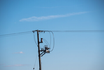 power lines in the sky