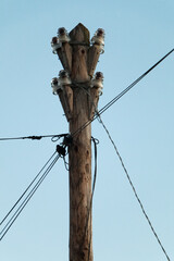 old electric pole in operation