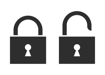 Poster - lock vector icons isolated on gray background. privacy, secure symbol.