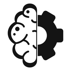 Poster - brain gear innovation icon. simple illustration of brain gear innovation vector icon for web design 