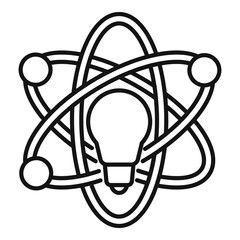 Poster - atom idea innovation icon. outline atom idea innovation vector icon for web design isolated on white