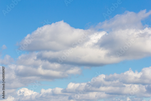 Blue sky and white clouds.