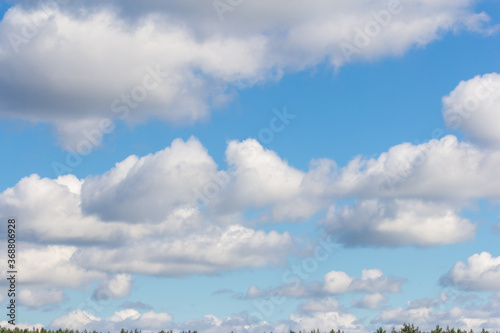 Blue sky and white clouds.