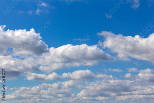 Blue sky and white clouds.