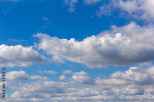 Blue sky and white clouds.
