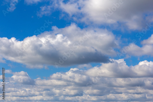 Blue sky and white clouds.