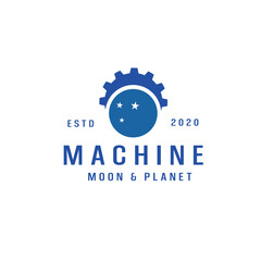 Machine Planet engineer Logo design vector