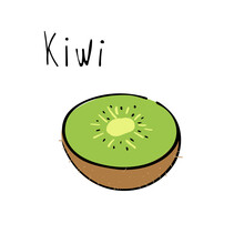 Kiwi Fruit On White Background. Vectror Illustration