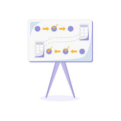 Poster - Whiteboard with plan flat color vector object