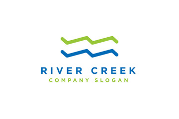 Wall Mural - River Creek Logo Design, Vector Business Branding logo