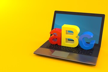 Sticker - ABC text with laptop