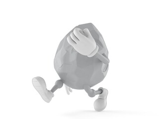 Poster - Rock character running on white background