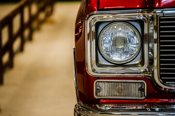 Aufkleber - beautiful retro car of red color.