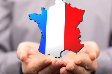 3d Digital France map country illustration