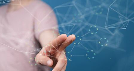 screen binary code interface digital touch