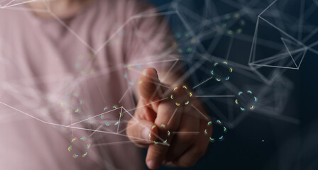 screen binary code interface digital touch