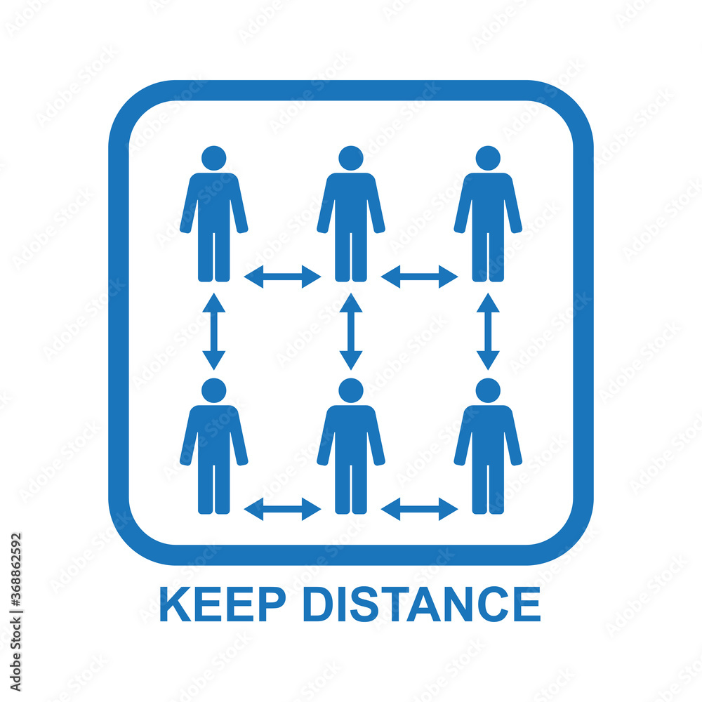 Health Distance Sign Healthcare infographic elements. Sign KEEP DISTANCE. Vector ...
