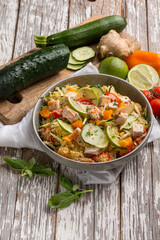 Poster - mixed vegetables couscous with chicken