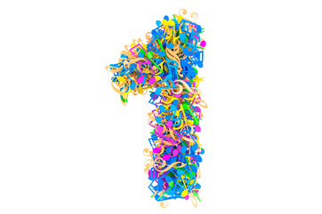 Leinwandbilder - Number 1 from colored musical notes. 3D rendering