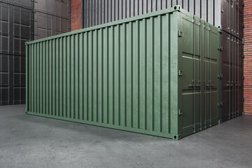 Green transportation container.