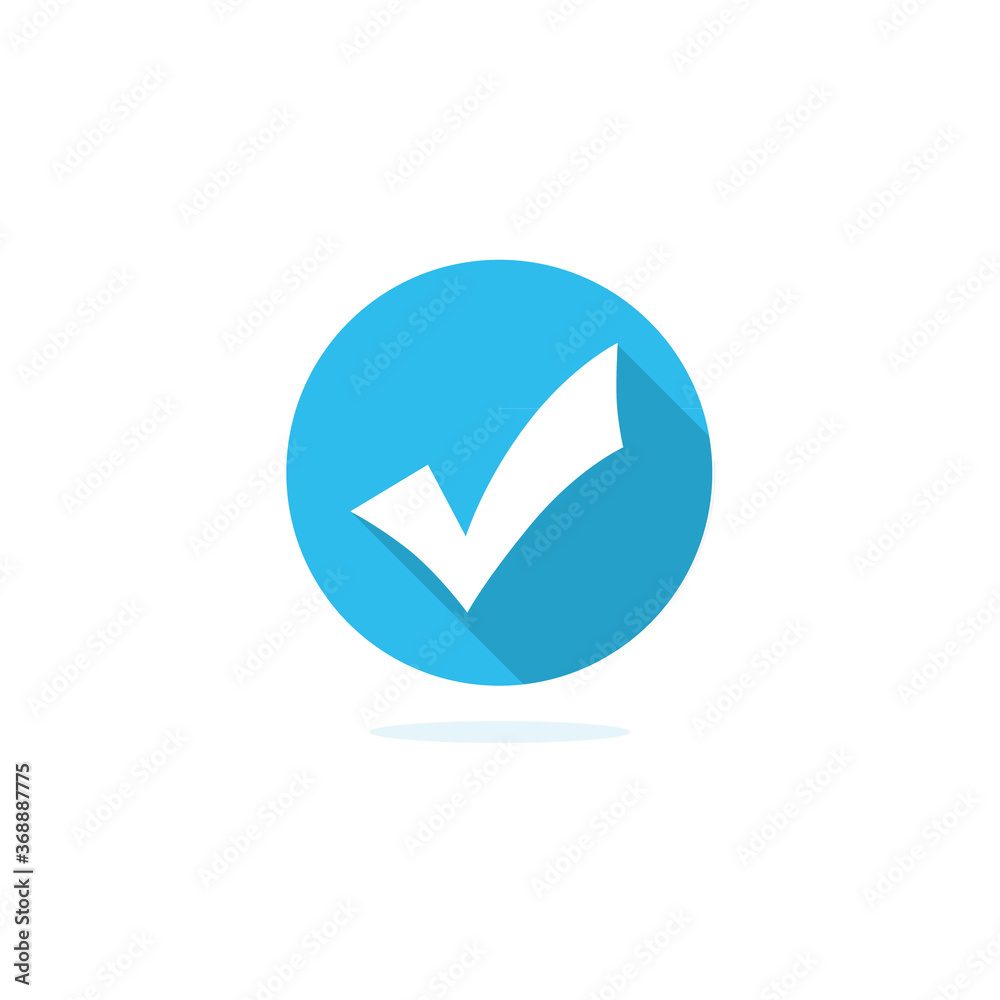 Blue check mark vector illustration Stock Vector | Adobe Stock