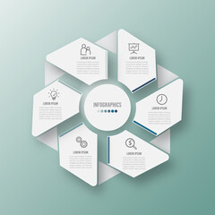 Poster - Vector illustration infographics 6 options. Template for brochure, business, web design.