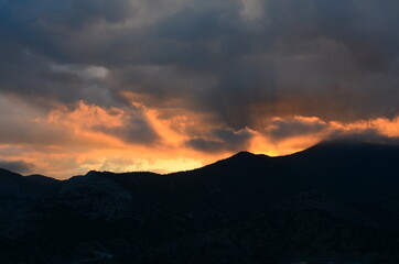 Canvas Print - sunset in the mountains