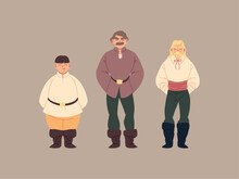 Set Of Men Medieval Peasant