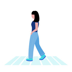 Canvas Print - walking young woman.