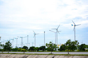 wind turbine against blue sky