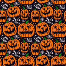 Halloween Pumpkins Trick Or Treat Seamless Pattern Background