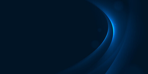 glow curve lines on dark blue abstract background