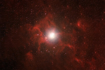 Red space nebula. Elements of this image were furnished by NASA.