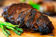 Grilled tri-tip beef with asparagus