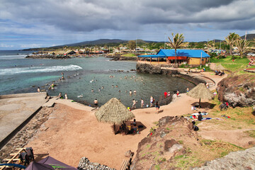 Wall Mural - Rapa Nui. The public pool in Hanga Roa on Easter Island, Chile