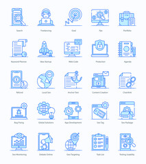 Canvas Print - Pack Of Seo Flat Icons 
