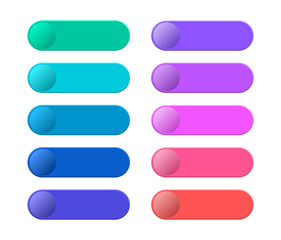 Aufkleber - Collection blank template of web buttons. Modern multicolored buttons for website. Vector
